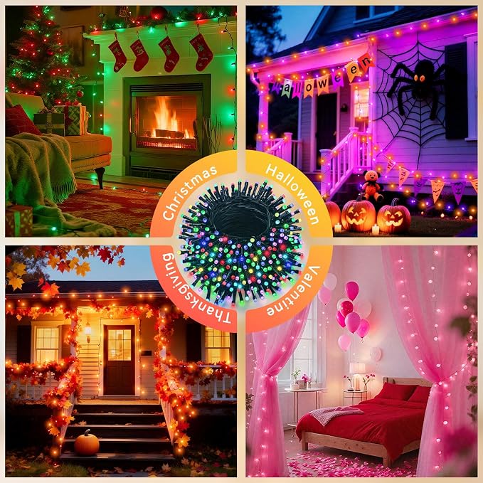 LitHome 164FT 500 LED Color Changing Christmas String Lights Outdoor, 35 Colors - Image 7