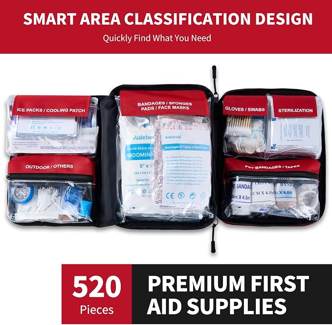 520 Pieces Premium First Aid Kit - Image 3
