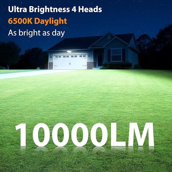 Abovizo 90W Flood Lights Outdoor, 10000LM Dusk to Dawn Outdoor Lighting - Image 3