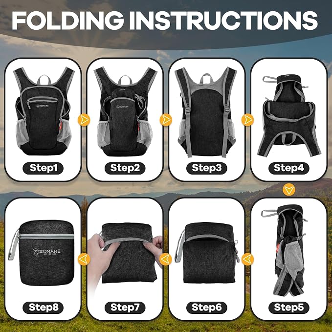 ZOMAKE Ultra Lightweight Packable Backpack 10L, Small Foldable Backpacks Hiking - Image 5