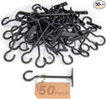 6inch Plant Hooks 50Pack Hanging Plant Bracket Metal Plant Hanger Black by QTJUST