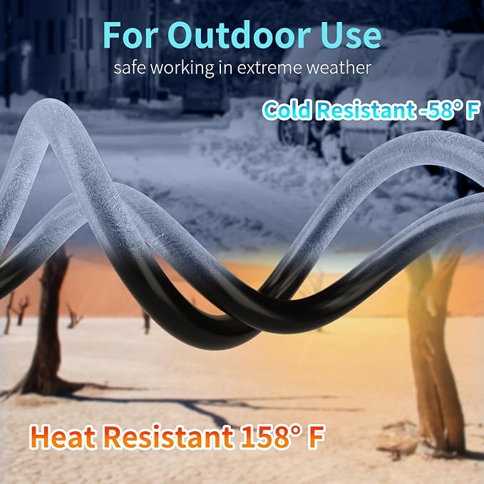 Energeaster 16/3 25 Ft 3 Outlet Extension Cord Outdoor Waterproof, 3 Prong - Image 5