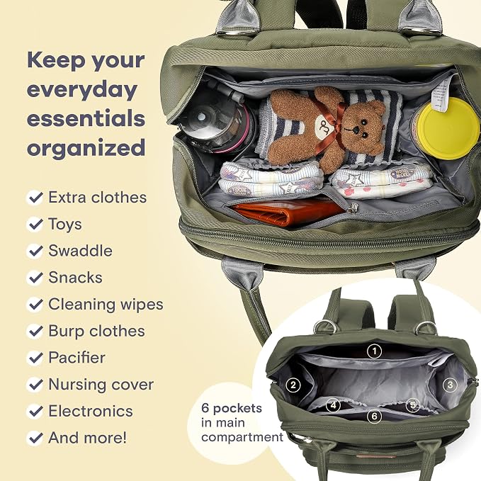 RUVALINO Diaper Bag Backpack-Expandable Baby Bag - Image 6