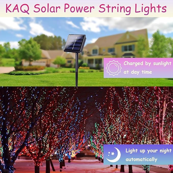 Multicolor Solar Christmas Lights 2Pack Total 180FT 500LED, String Light - Image 4