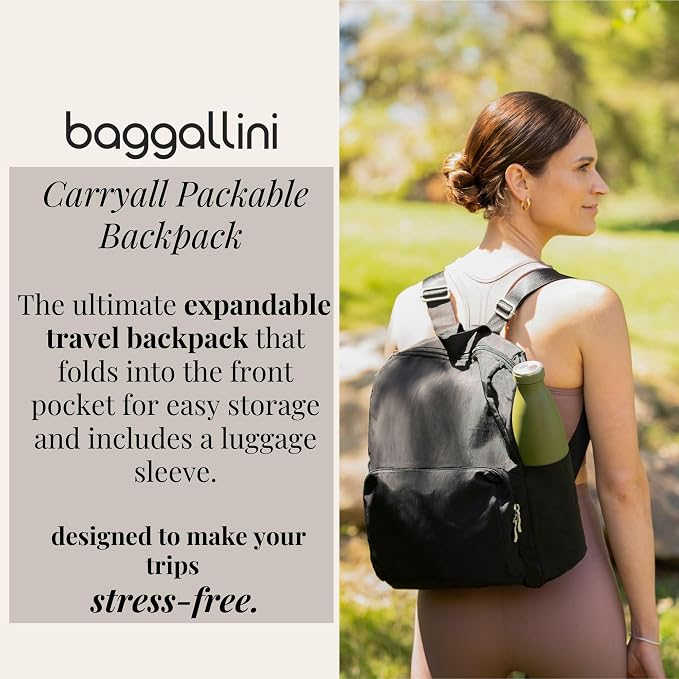 Baggallini Women's Carryall Packable Backpack, French Navy - Image 2
