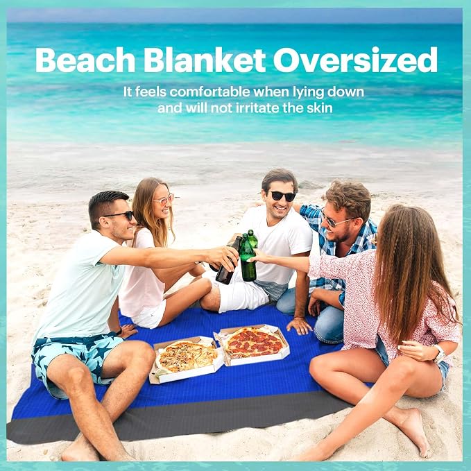 EASYFUN Beach Blanket Sandproof Oversized, Portable Picnic Mat - Image 5