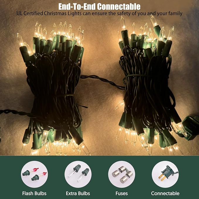 HISHINY Christmas Lights 100 Count Clear Christmas Tree Lights String - Image 4