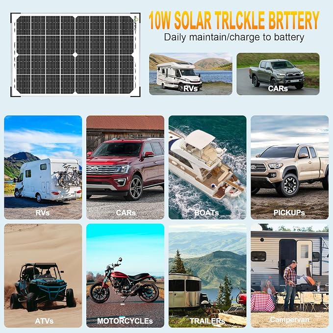 SOLPERK 30W Solar Battery Charger Solar Battery Maintainer + Upgrade 10A MPPT - Image 6