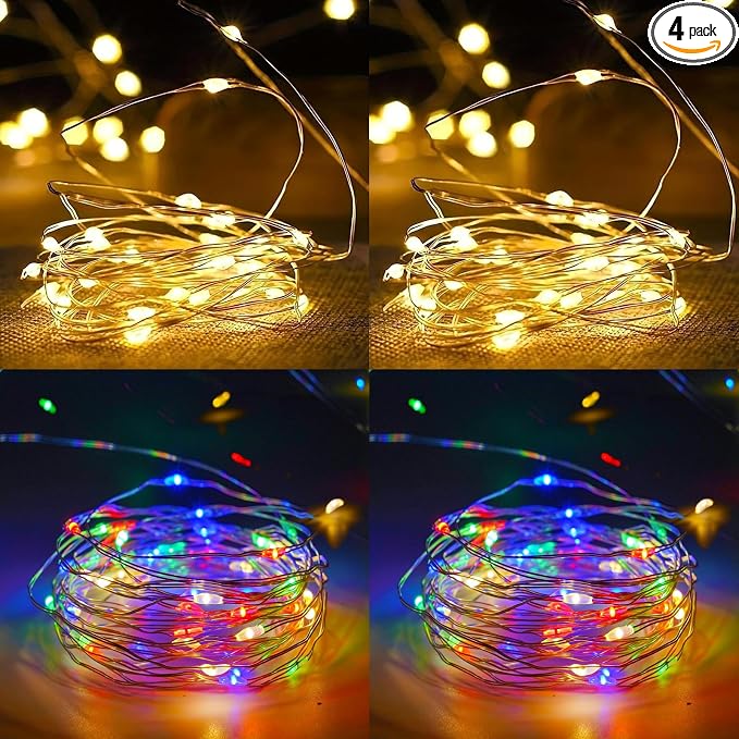4-Pack 50 LED Fairy Lights Battery Operated by EXF