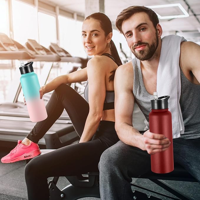 VEGOND 40 oz Insulated Water Bottle Bulk Stainless Steel Metal Water Bottles - Image 7