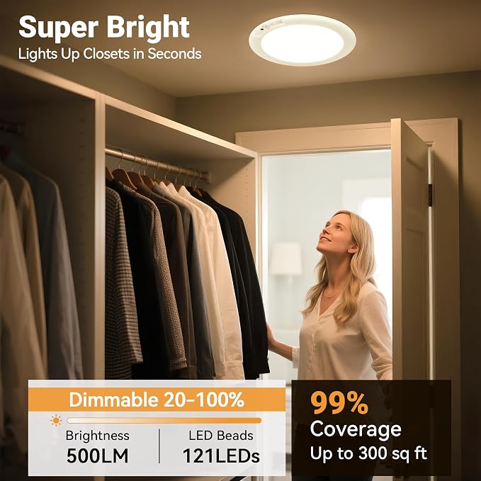 Rechargeable Ceiling Light, No Wiring Battery Operated Ceiling Lights - Image 3