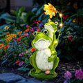 GIGALUMI Solar Garden Statues Loving Frog Garden Decor Figurine Lights by GIGALUMI
