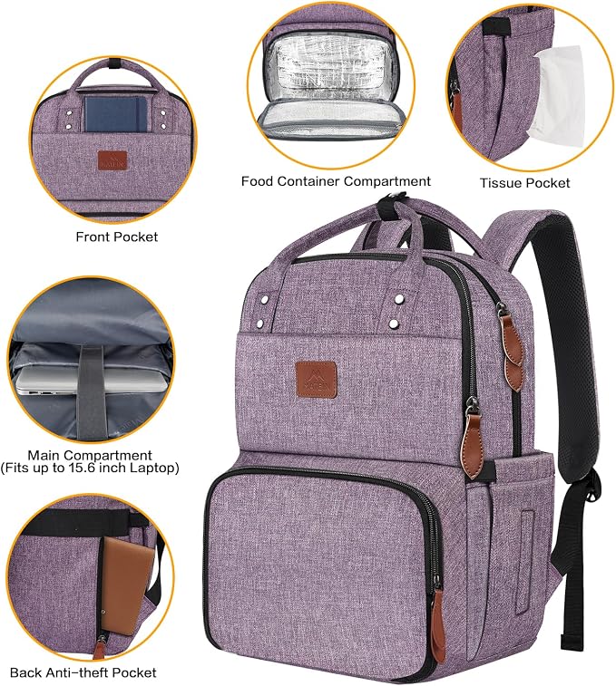 MATEIN Laptop Backpack with Lunch Box, Insulated Women Backpacks with Cooler - Image 6