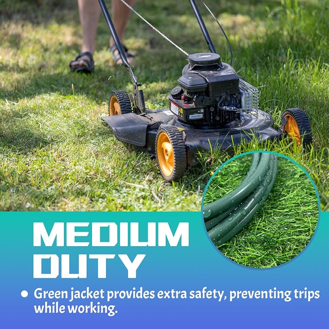 Indoor Outdoor Extension Cord 100 FT, 16/3 SJTW Weatherproof Green Electrical - Image 6