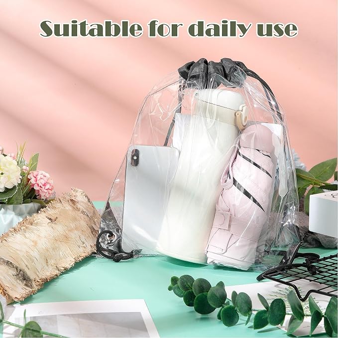 Shappy 30 Pcs Clear Drawstring Backpack, Plastic Waterproof Transparent Stadium - Image 7