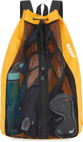 WANDF Swim Bag Mesh Drawstring Backpack Beach Backpack by WANDF