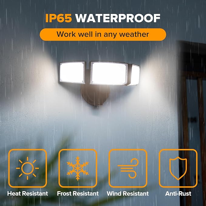 LUTEC 75W 8000 Lumen Floods Light Outdoor, Switch Controlled LED Security Lights - Image 6