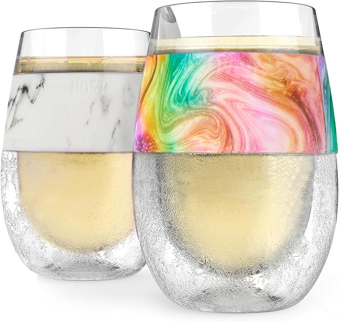Host Freeze Stemless Wine Glasses, Freezable Double Wall Wine Tumblers by HOST