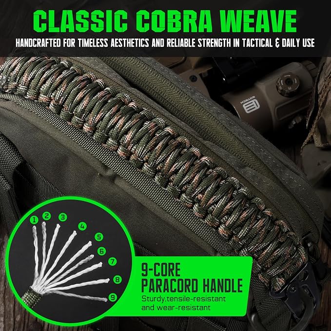 Tactical Paracord Handle，9-core Weaving Paracord Strap - Image 4