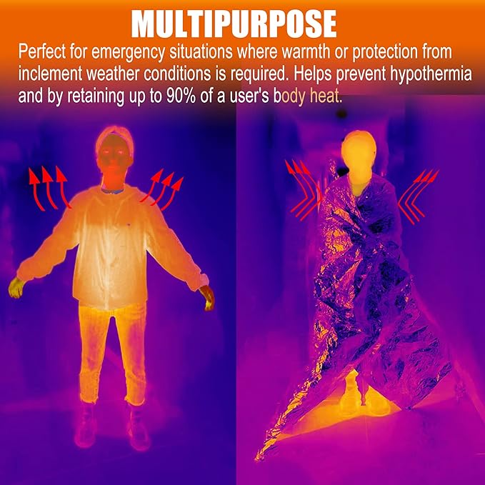 ANLOKE Emergency Blankets Mylar Thermal Blanket, of Gigantic Space Blanket 84 * - Image 3