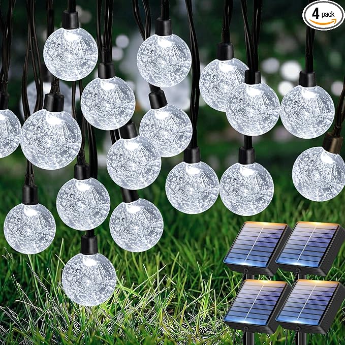 btfarm 4 Pack Solar String Lights Outdoor Waterproof, Each 49 FT 50 LED Solar by btfarmdecorativelighting