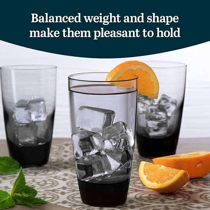 Libbey Classic Smoke Tumbler Glasses, Timeless Drinkware Set of 12, 18 Oz - Image 4