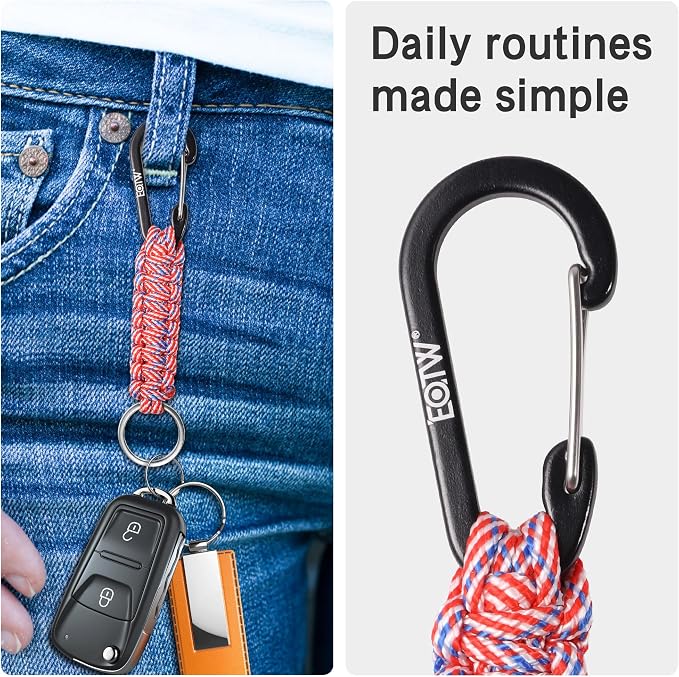 EOTW Paracord Keychain for Men Women Paracord Carabiner Backpack Keychain - Image 4