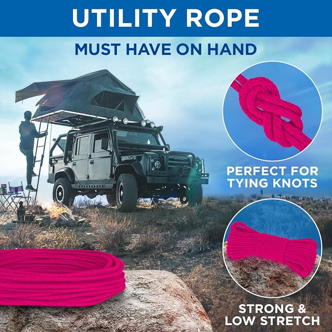 TECEUM Cotton Rope 3/16” – 50 FT – Strong All-Purpose Braided Rope – Natural - Image 6