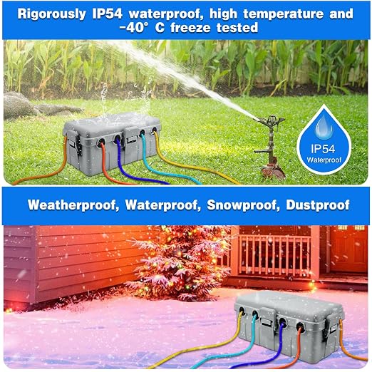 Hrensaw Medium Outdoor Electrical Box, IP54 Waterproof Extension Cord Cover w/6 - Image 5