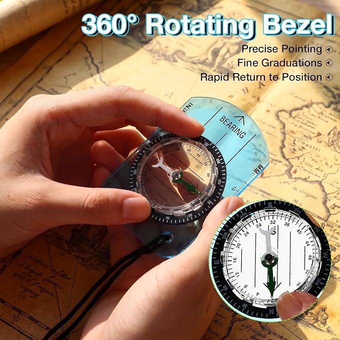 50 Pack Orienteering Compass Bulk Advanced Baseplate Compass Hiking Survival - Image 5