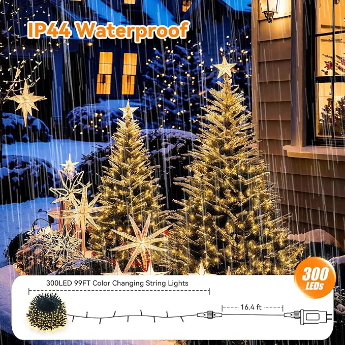 LitHome 99FT 300 LED Color Changing Christmas String Lights Outdoor, 35 Colors - Image 8