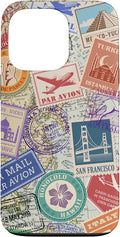 World Map Travel Passport Stamps Postage Stamp Case by Unknown
