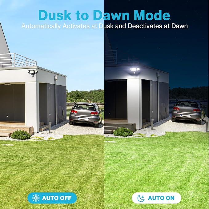 Olafus 100W LED Security Light Motion Sensor Outdoor Light, 2 Pack Motion Flood - Image 4