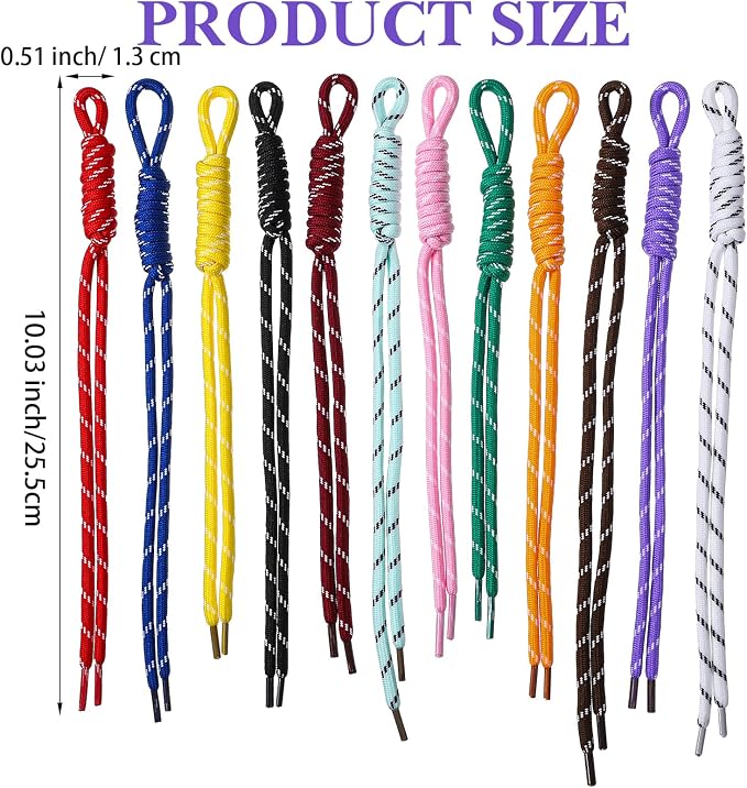 12Pcs Paracord Keychain Paracord Charm Bag Keychain Accessories Colorful - Image 2