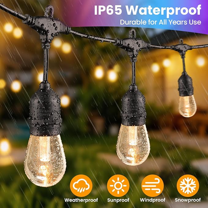 Larkvue 96FT RGBW Outdoor String Lights - Image 4