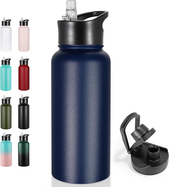 VEGOND 32 oz Insulated Water Bottle Stainless Steel Metal Water Bottles by VEGOND