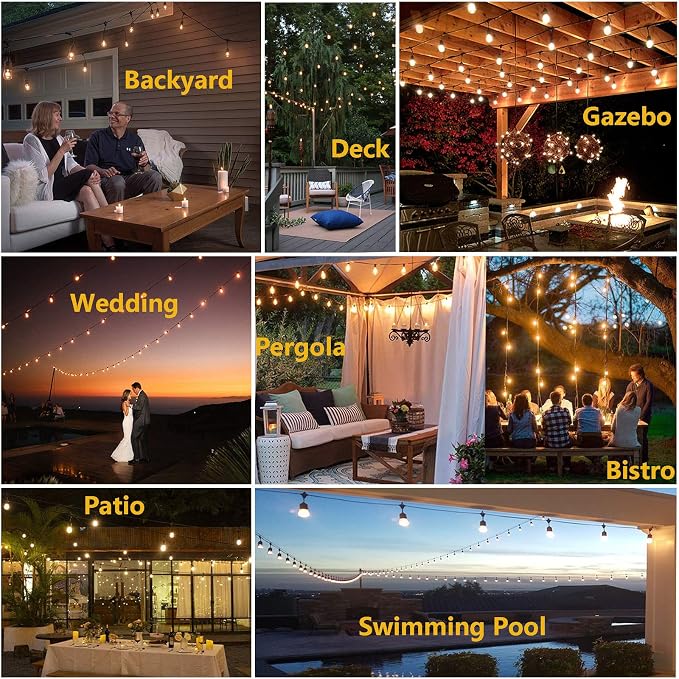 Outdoor String Light 48FT LED Heavy-Duty Patio Lights String Linkable - Image 4