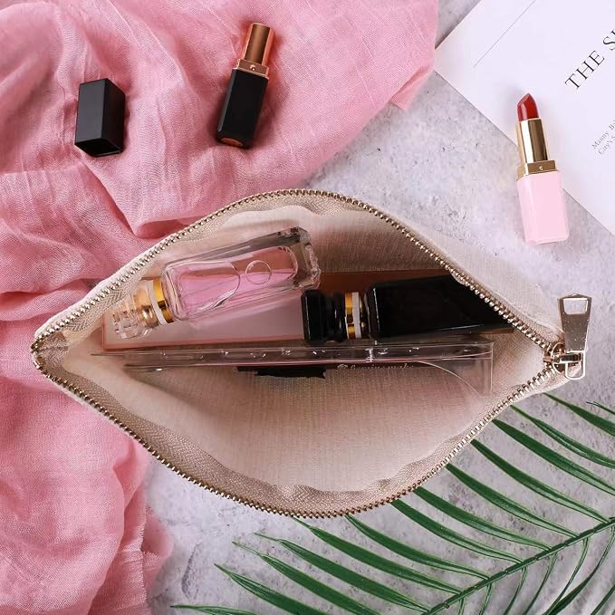 Travel Bag Adventure Awaits Makeup Case Cosmetic Bag Nature Linen World Map - Image 6