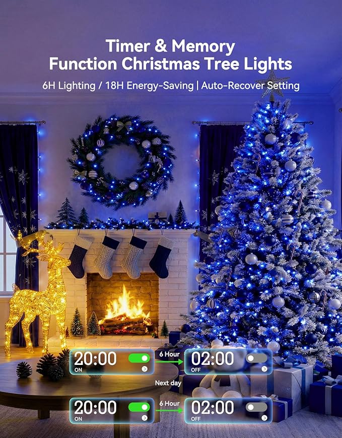 LitHome 99FT 300 LED String Lights Outdoor Indoor, 8 Modes Waterproof Christmas - Image 3