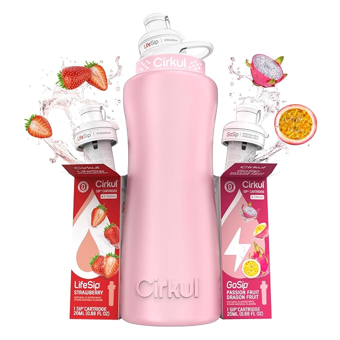 Cirkul 32oz. Blush Pink Stainless Steel Water Bottle Starter Kit by Cirkul