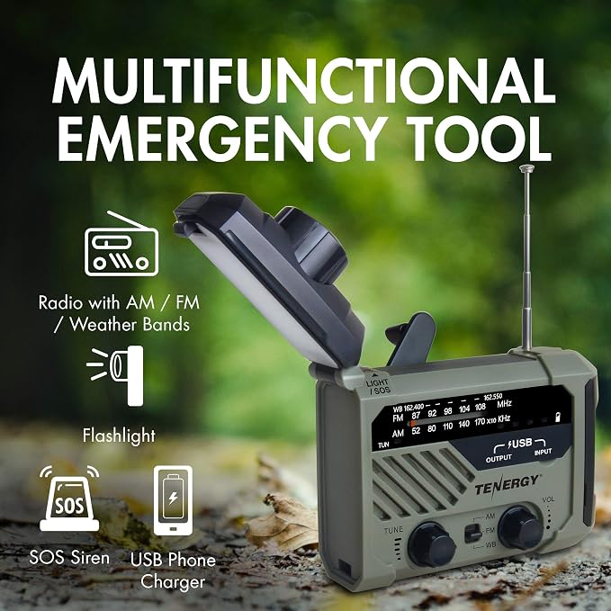 Tenergy Multifunctional Hand Crank Weather Radio - Image 2