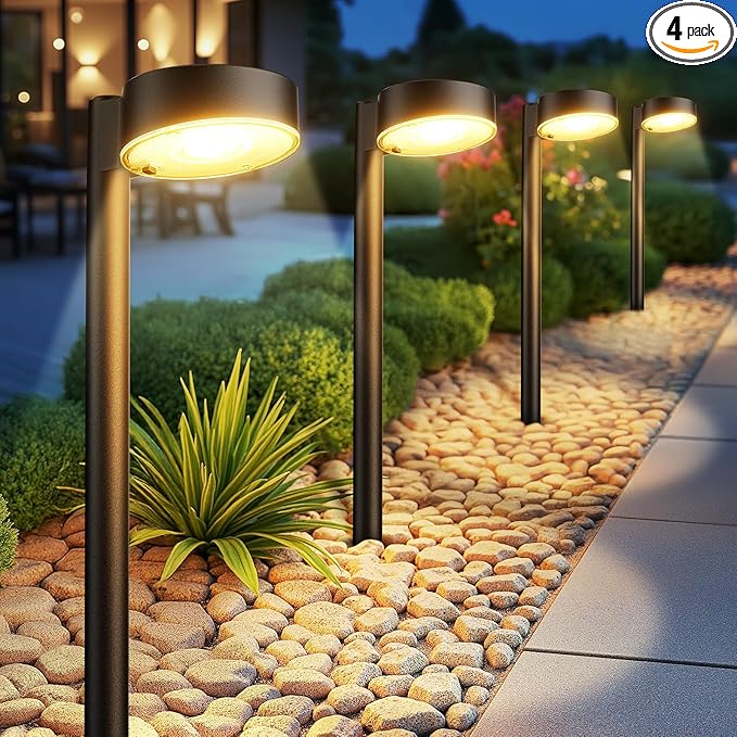 Ahaorigin 4 Pack Solar Pathway Lights Outdoor, Bright LED Solar Lights Outdoor by AHAORIGIN