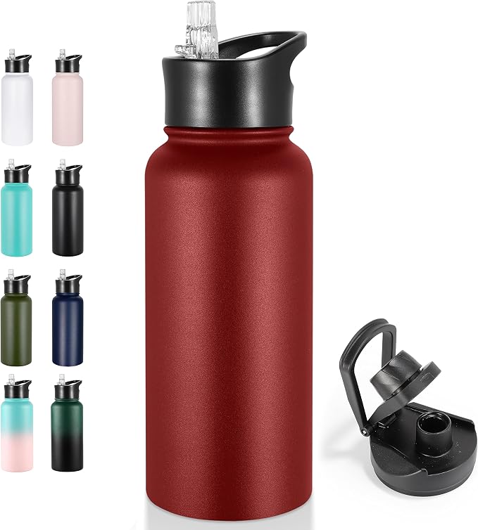 VEGOND 32 oz Insulated Water Bottle Stainless Steel Metal Water Bottles by VEGOND