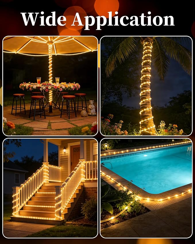 MERRIMAX M Solar Rope Lights Outdoor, 72FT 200LED Solar String Lights - Image 6