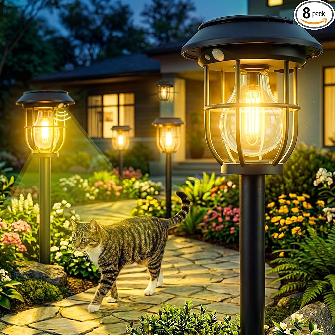 Solar Lights Outdoor, 6 Pack Waterproof LED Pathway Lights by Icnice