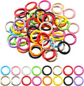 Carabiner Clip 48Pcs Metal Colored Key Ring Clip Circle Keychain Rings Bulk by KJMLDIY