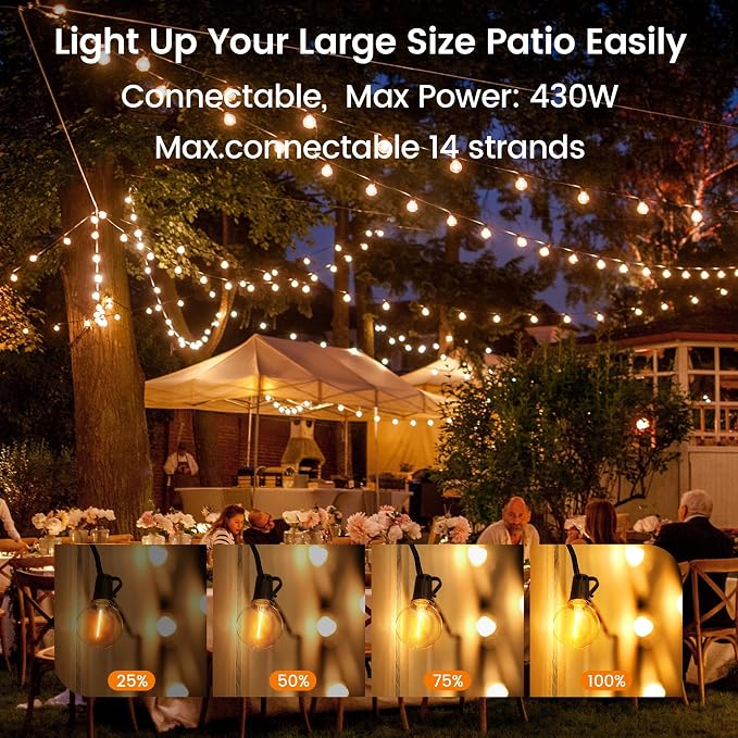 OHLUX Outdoor String Lights, 150FT Patio Lights - Image 6