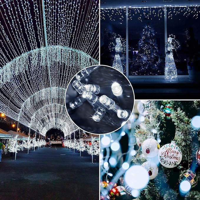 180FT 500LED Extra-Long String Lights Indoor Outdoor Clear Wire, Cold White - Image 7