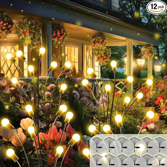 2026 Upgraded Solar Lights Outdoor, 12 Pack Solar Garden Lights by BOSSERN