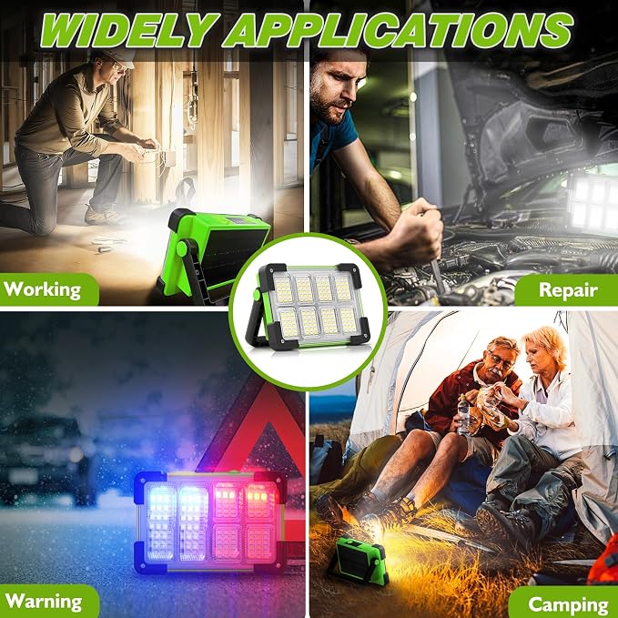 120W Solar Rechargeable Work Light, 144 LED 10000LM Led Work Light - Image 8